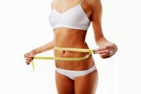 medición da cintura durante a perda de peso